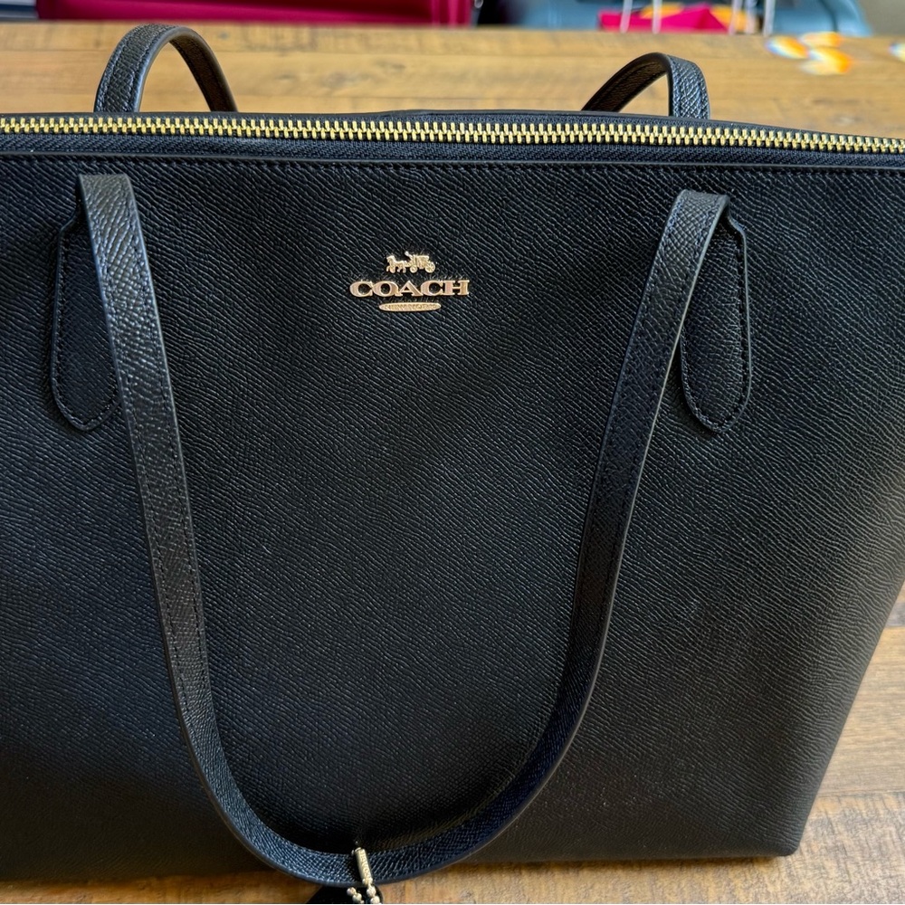 Coach Black Tote with Gold Hardware
